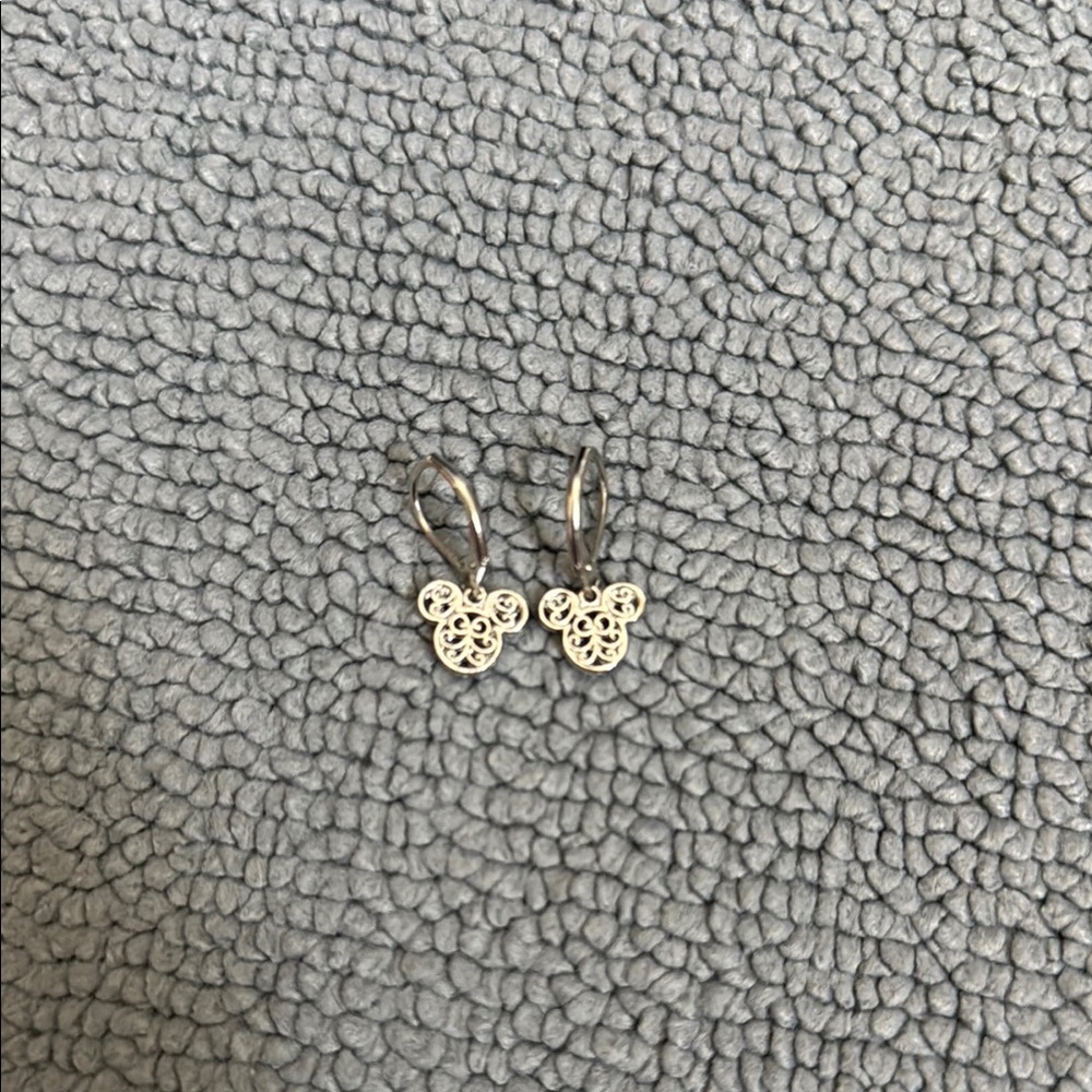 Mickey Mouse Sterling Silver Huggie Earrings